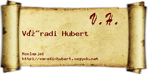 Váradi Hubert névjegykártya