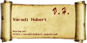 Váradi Hubert névjegykártya